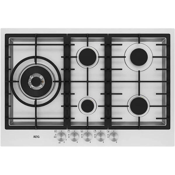 AEG 75cm 5 Burner Stainless Steel Gas Cooktop HG75FXB