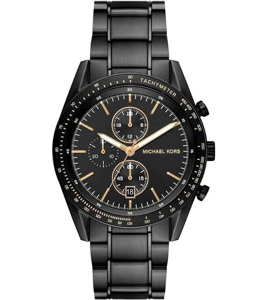 MK Oversized Accelerator Black-Tone Watch - Black - Michael Kors