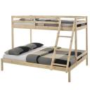 Solid Timber Triple Bunk Bed Single Over Double Natural