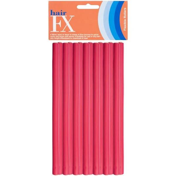 Hair FX Long Flexible Rollers - Red 12pk