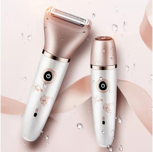 Electric Razor -2 in 1 Shaver for Women Bikini Legs Armpit Face Wet & Dry Painless Rechargeable Bikini Trimmer (Rose Gold) - AfterPay & zipPay