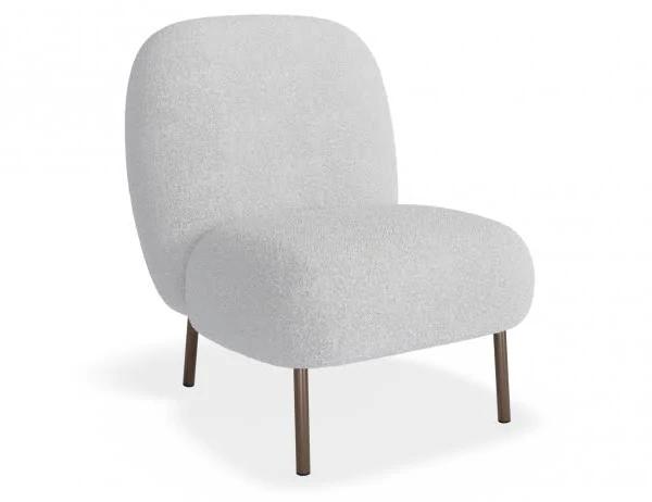 Moulon Chaise Lounge Chair - Stone Boucle - Brushed Matt Gold Legs