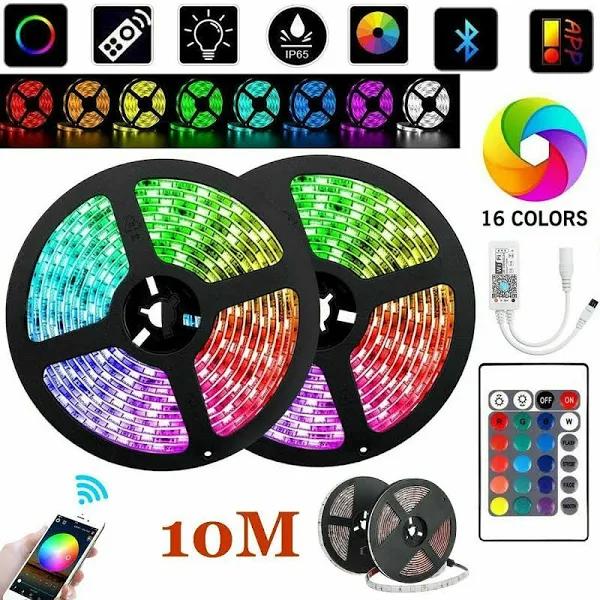 10m Wifi Smart RGB LED Strip Light - Tuya App For Amazon Alexa Google