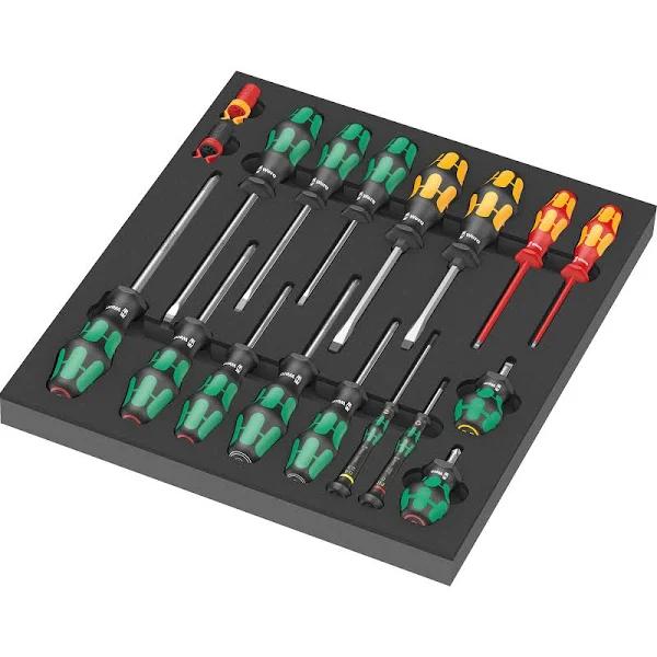 Wera 9710 Foam Insert Screwdriver 19 Piece Set Black/Grey