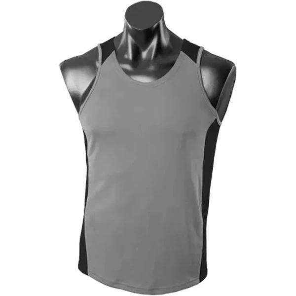 Premier Mens Singlets - Ashe/Black Ashe/Black / L