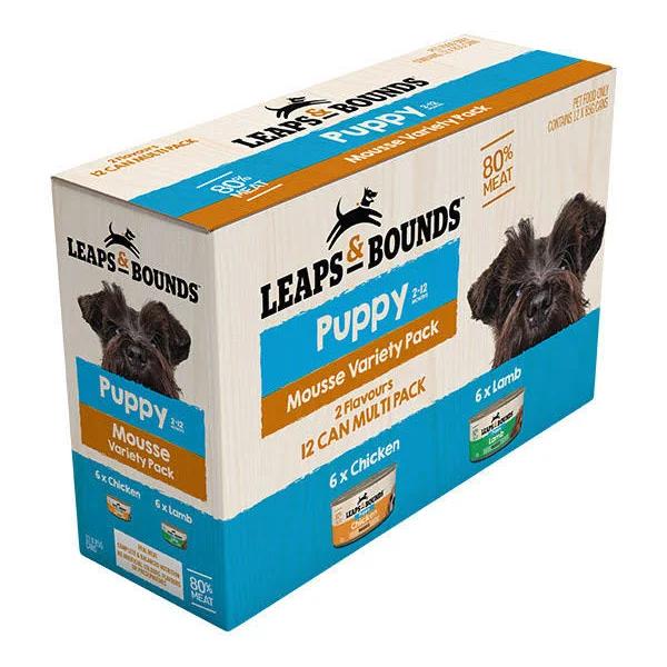 Leaps & Bounds Mousse Variety Pack Puppy Can 85g 12pk