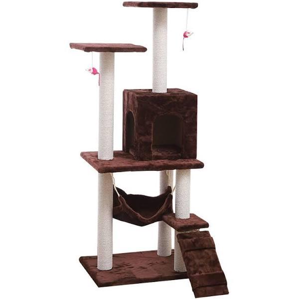 3 Tier Pet Play House Cat Tree Hammock Toy Scratcher Scratchpost Scratching Post Tower