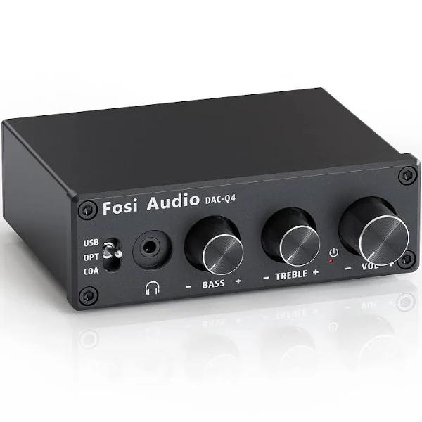 Fosi Audio Q4 Headphone Amplifier DAC Converter, Mini Stereo Digital-to-Analog DAC Amp, USB Coaxial Optical to 3.5mm Aux RCA Jack, for Computer Deskt