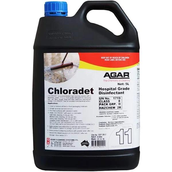 Agar Chloradet - Hospital Grade Disinfectant - 5L