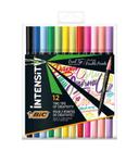 Bic Intensity Dual Tip Fineliner Pen Assorted Pastel 12 Pack