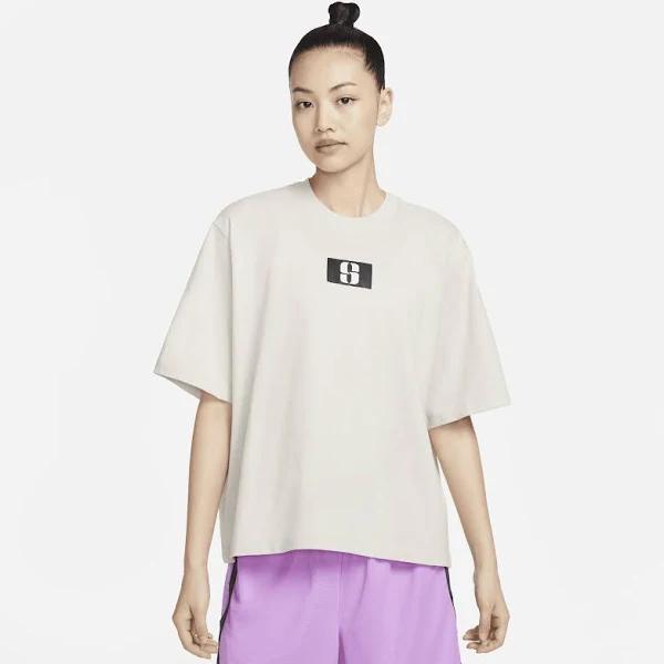 Nike Sabrina Logo Boxy Women's T-Shirt - Light Bone Women M