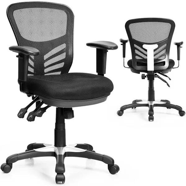 Giantex Ergonomic Mesh Office Chair Mid-Back Executive Swivel Computer Desk Chair w/ Adjustable Armrests,Black