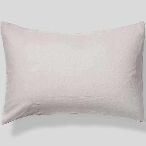 in Bed 100% Linen Pillowslip Set (OF Two) in Dove Grey, King