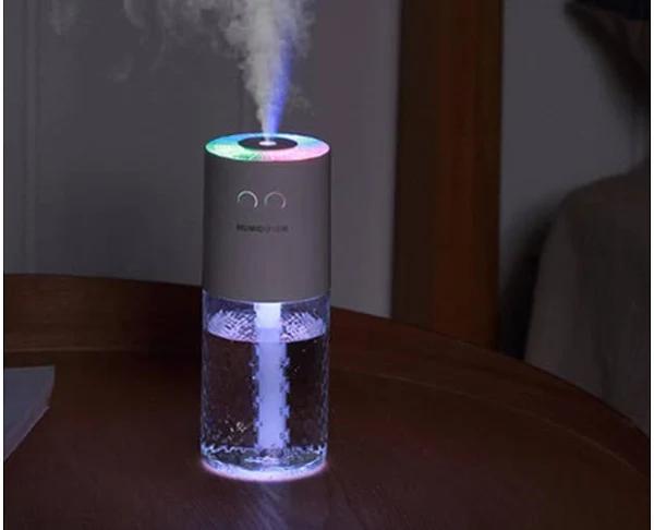 JunChang 200ml Magic Crystal Humidifier Desktop Handheld Small Portable Mini Night Light Humidifier-Blue