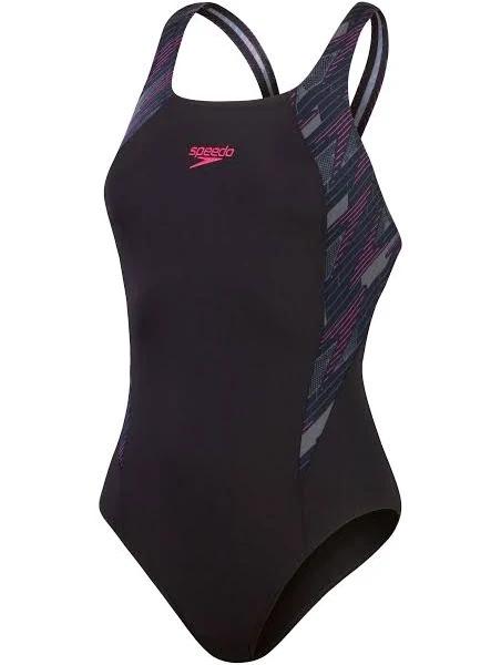 Speedo Black Womens Hyperboom Splice Muscleback Swimsuit