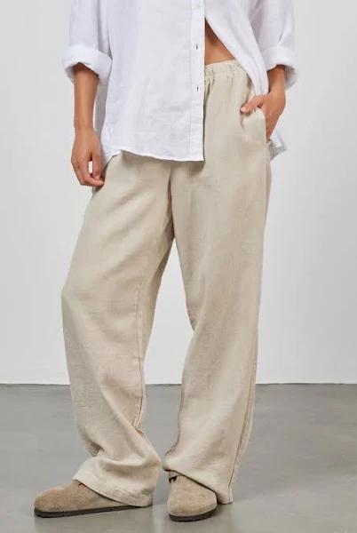 Academy Brand Women's Riviera Linen Pant - Oatmeal 6