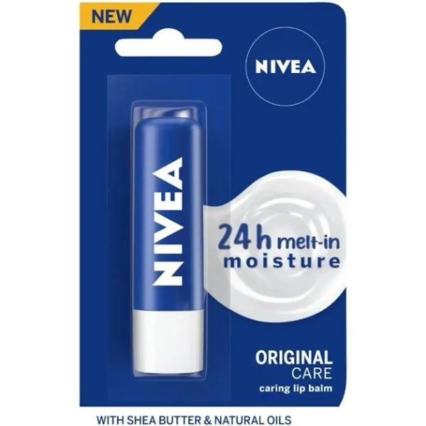 Nivea Lips Balm Original Care Moisture Lip Balm Soft & Smooth 12hr Ca