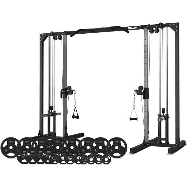 Cortex - FT-11 Plate Loaded Cable Crossover Station With Olympic Tri-Grip Weight Set - 115kg