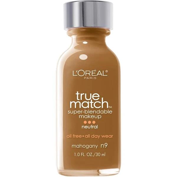 L'Oreal Paris True Match Super Blendable Makeup, Mahogany N9, 1.0