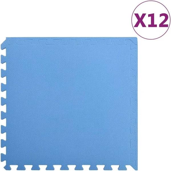 Floor Mats 12 Pcs 4.32 M2 EVA Foam Blue