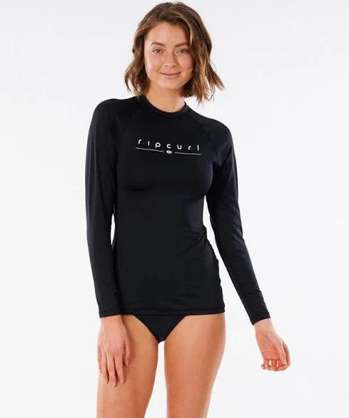 Rip Curl Womens Golden Rays Long Sleeve Rash Guard 6 / Black