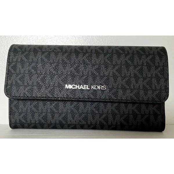 Michael Kors Bags | Michael Kors Jet Set Travel Trifold Wallet | Color: Black/Silver | Size: Os | Orchidboutique1's Closet