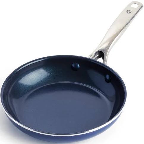 Blue Diamond Cookware Diamond Infused Ceramic Nonstick 20cm Frying Pan Skillet, PFAS-Free, Induction, Oven Safe, Blue