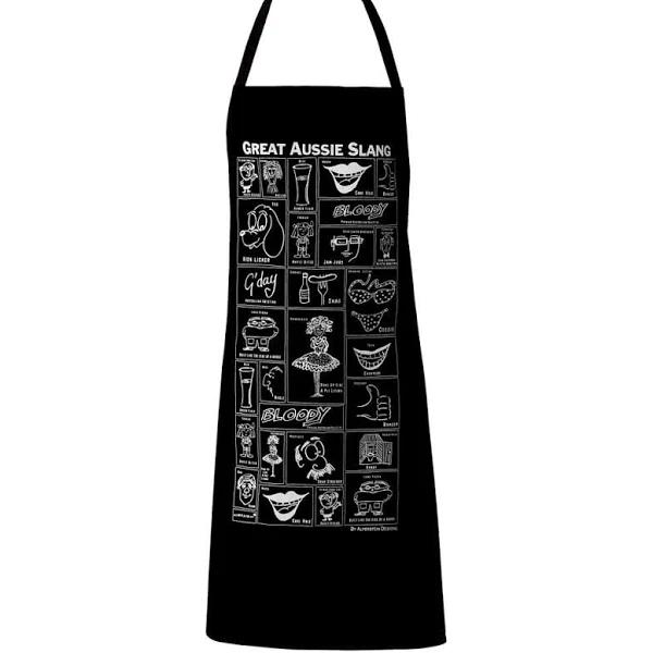 Alperstein Designs Great Aussie Slang Black Apron