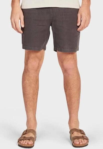 The Academy Brand Riviera Linen Short - 7 Colours, 38 / Charcoal