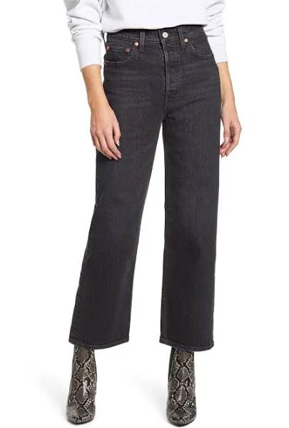 Levi's Ribcage Straight Ankle Jeans | Black | Size 25 | Shopbop