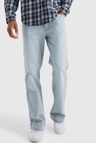 Mens Grey Tall Relaxed Rigid Flare Jean