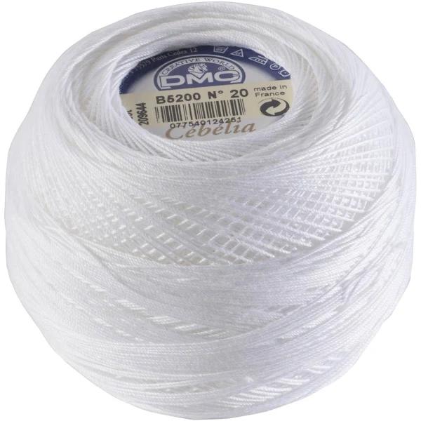 DMC Cebelia 40, #B5200 Snow White, Combed Cotton Crochet Thread 50g