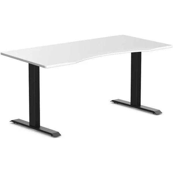 Desky Zero Ergo Edge Office Desk - White / 1500x750mm / Matte Black