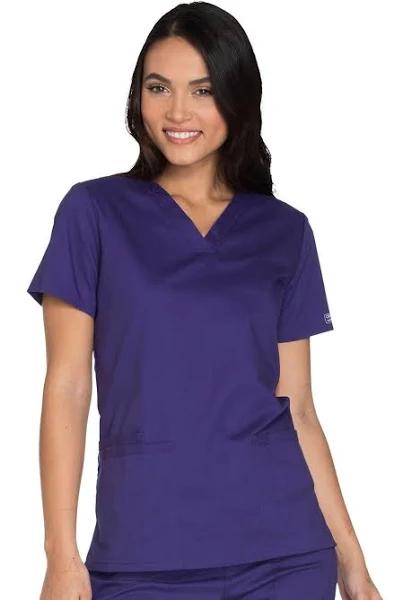 Cherokee Core Stretch WW630 Scrubs Top Womens V-Neck Grape