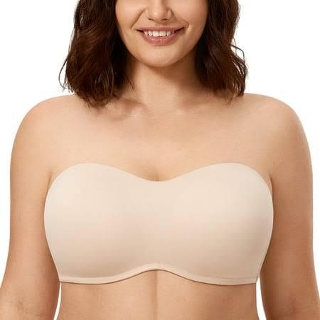 DELIMIRA Women's Smooth Seamless Invisible Underwire Strapless Minimizer Bra