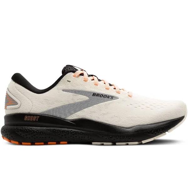 Brooks Ghost 16 Men's ECRU/ORANGE/BLACK