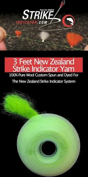 New Zealand Strike Indicator Wool Yarn Spool Fluorescent Green