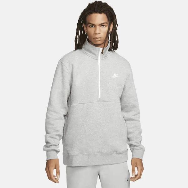 Nike Club 1/4 Zip Sweatshirt in Grey