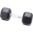 York 17.5kg Rubber Hex Dumbbell