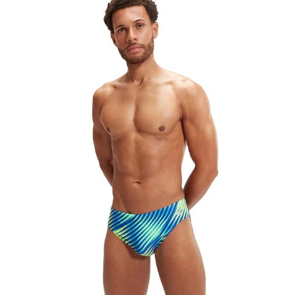 Speedo Mens Allover Digital Vcut Brief Blue AU 10 / GB 30