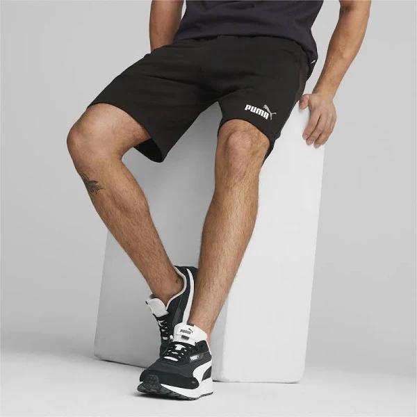 Essentials+ Two-Tone Men's Shorts in Black/White, Size Small, Cotton/Polyester by Puma