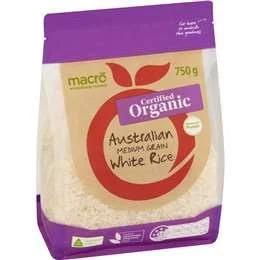 Macro Organic Australian Medium Grain White Rice 750g