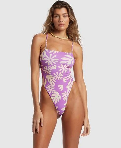 Billabong Women's Deep Sea Daisy One Piece - Bright Orchid- Size XS/6