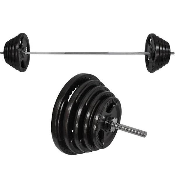 Total 123kg - 198cm Barbell Bar Weight + 115kg EZ Grip Cast Iron Weight Plate