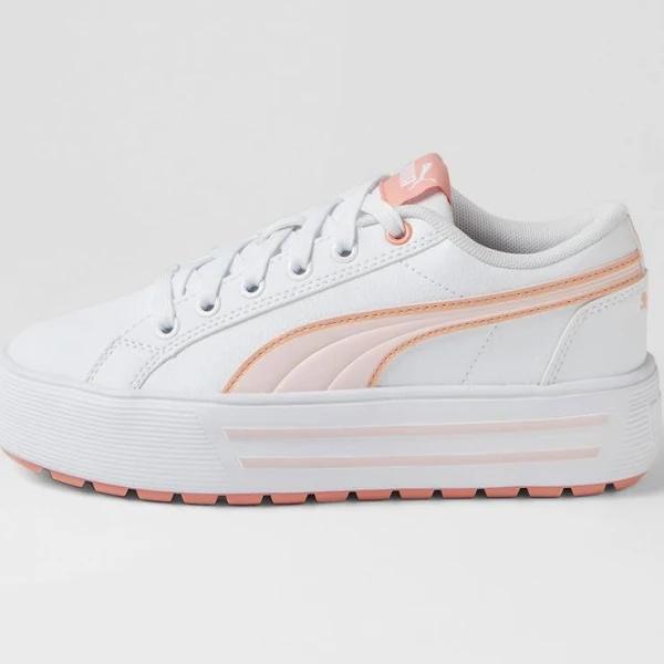 Puma Kaia 2 White Frosty Pink Poppy Pink Leather Sneakers White Frosty Pink Poppy Pink Womens Sneakers Casuals Shoes