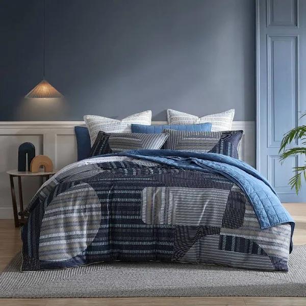 Logan & Mason Statham Navy Quilt Cover Set Queen