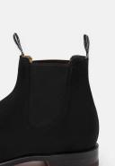 R.M. Williams Black Suede Craftsman Chelsea Boots