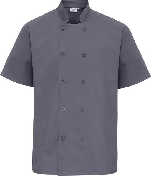 Premier Unisex Short Sleeved Chefs Jacket / Workwear Steel Grey L