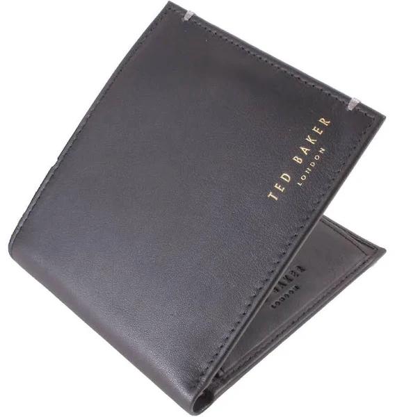 Ted Baker Black Harrvee Bifold and Coin Leather Wallet