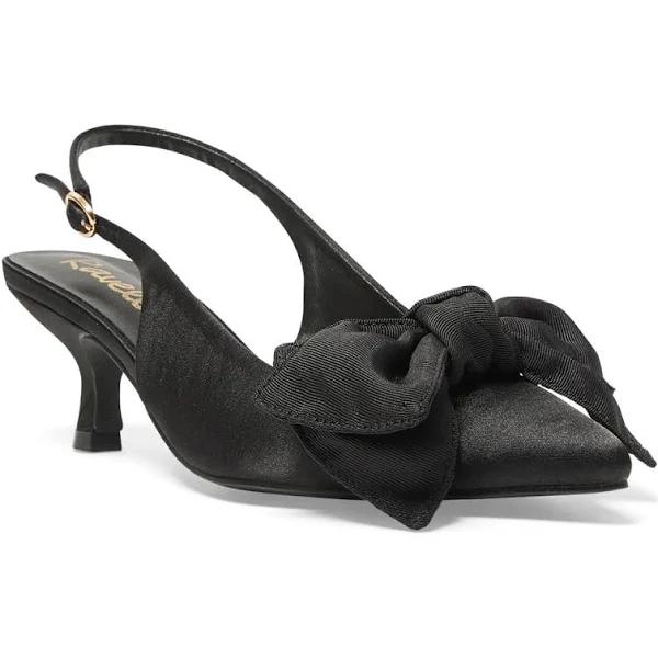 Ravella Violet Heeled Shoes in Black Satin Black 7